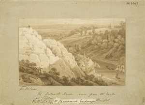 Hotwell House from Clifton Rocks, c.1815 by George Holmes