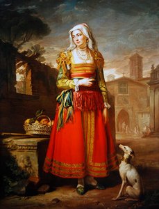 Portrait of a Lady, full length, Dressed in Italian Costume by George James