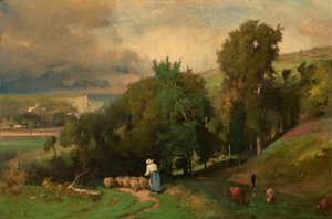 Hillside at Étretat by George Jnr. Inness