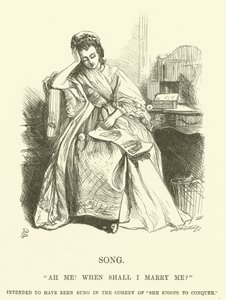 Illustration for Ah Me! When shall I marry me? by George John Pinwell