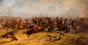 The Conflict at the Guns, Balaclava, 1854 by George Jones