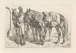 Cuirassier and Three Horses