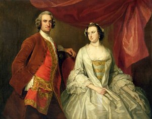 A Man and a Woman, Possibly of the Missing Family, of Little Park House, Wickham, Hampshire, 1747