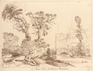 Landscape with Seated Man by George Knapton
