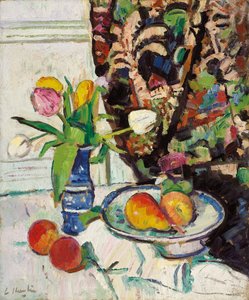 Still Life with Tulips and Fruit