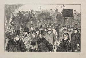 The Living Stream at London Bridge (On the Bridge) by George Louis Palmella Busson Du Maurier