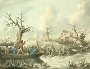 Duck Shooting, etched by Thomas Rowlandson, pub. by J. Harris by George Morland