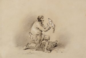 Fisherman Holding a Fish by George Morland