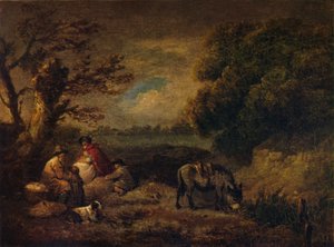 Gypsies Resting with Donkey