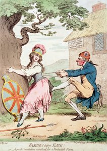 Fashion Before Ease, or A Good Constitution Sacrificed for a Fantastic Form, pub. by Hannah Humphrey, 1793