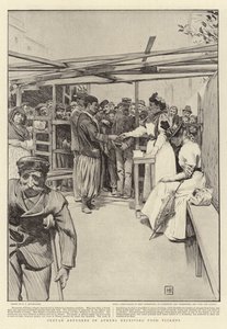 Cretan Refugees in Athens Receiving Food Tickets by George Percy Jacomb Hood