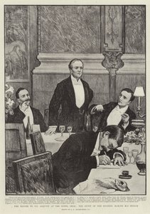 The Dinner to Mr. Asquith at the Hotel Cecil, the Guest of the Evening Making His Speech by George Percy Jacomb Hood
