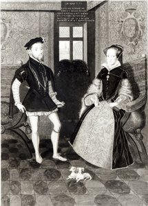 Portrait of Philip II of Spain and Queen Mary I, engraved by Joseph Brown by George Perfect Harding