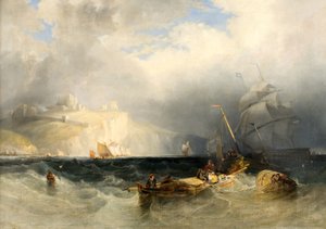 French Fishing Boats in a Gale of Wind Off Dover