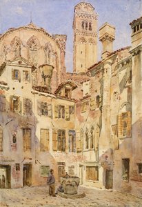 The Church of the Frari, Venice, from the Campiello San Rocco, 1854