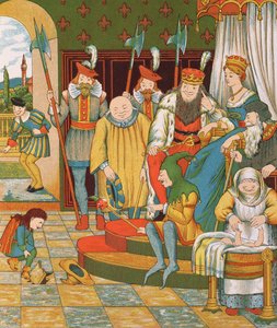 Rumpelstiltskin Arrives to Claim the First Born Child of the Princess as His Reward, 1882 by George R. Halkett