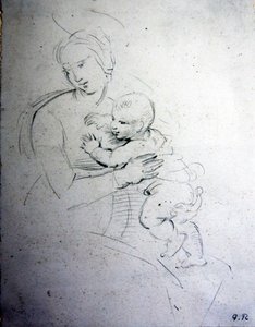 A Mother and Her Child - Study for the Ancients by George Richmond