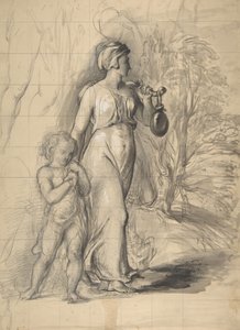 Hagar and Ishmael in the Wilderness (detail) by George Richmond