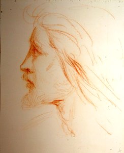 Portrait study of Samuel Palmer, c.1828-29