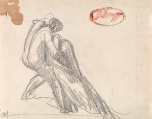 Figure Supporting a Fainting Figure by George Romney