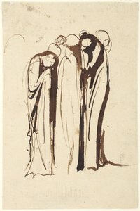 Group of Standing Figures Weeping