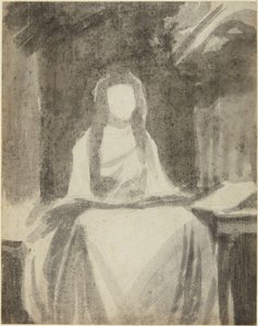 Portrait Study of Lady Hamilton as St. Cecilia by George Romney