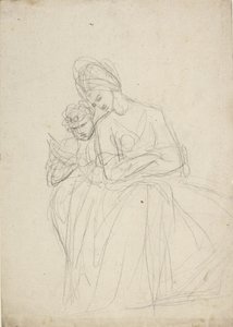 Portrait Study of a Seated Woman with Child by George Romney