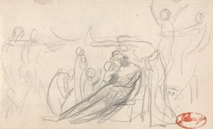 Reclining Figure with Children and Other Figures by George Romney