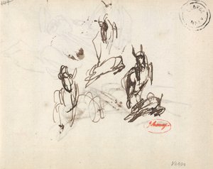 Studies of a Girl with Frolicking Goat by George Romney