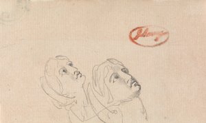 Two Heads Looking Up by George Romney