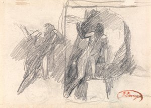 Two Sketches of a Half-Kneeling Figure