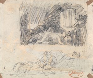 Two Studies for John Howard Visiting a Lazaretto by George Romney