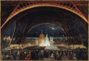 Night Festival at the 1889 Universal Exposition, under the Eiffel Tower, ca. 1889 by George Roux