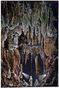 The lamps were hung on a lava protrusion in 