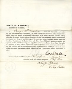 Loyalty oath of George S. Drake of Missouri, County of St. Louis by George S. Drake