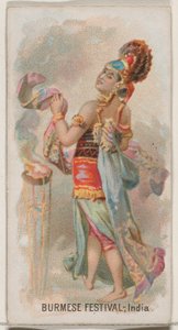 Burmese Festival, India, from the Holidays series N80 for Duke brand cigarettes, 1890 by George S. Harris and Sons