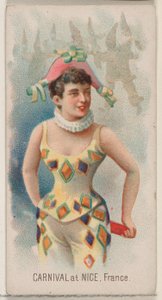 Carnival at Nice, France, from the Holidays series N80 for Duke brand cigarettes, 1890