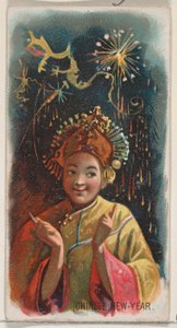 Chinese New Year, from the Holidays series N80 for Duke brand cigarettes, 1890 by George S. Harris and Sons