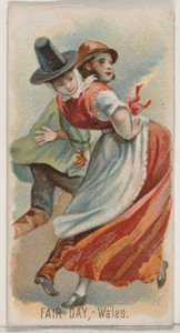 Fair Day, Wales, from the Holidays series N80 for Duke brand cigarettes, 1890 by George S. Harris and Sons