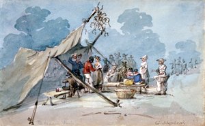 View of people attending Peckham Fair, London by George Shepherd