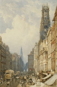 Fleet Street Looking up to Temple Bar with Old St. Dunstans, and St. Clement Danes, 1834