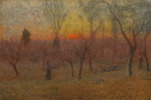 Gathering Wood, Montclair, New Jersey by George Snr. Inness