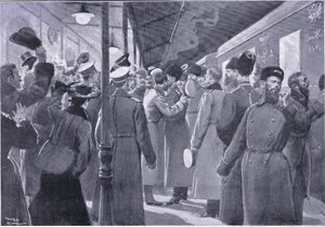 Czar Bidding Farewell to Officers of the Imperial Guard by George Soper