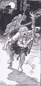 While they lay sleeping, came down the terrible men, from The Heroes published by George Allen and Unwin 1929 by George Soper
