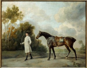 Portrait of Assheton, First Viscount Curzon and His Mare Maria by George Stubbs by George Stubbs