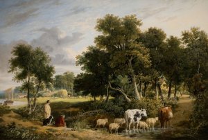 Landscape - Cattle Crossing A Stream