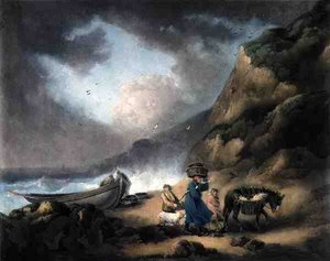 Fishermen, engraved by James Ward by George after Morland