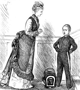 A Mother Disciplining Her Naughty Child by George du Maurier