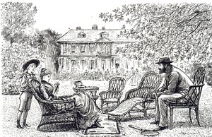 Engraving depicting typical wicker-work furniture (Illustrated by George du Maurier) by George du Maurier