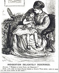 Cartoon Depicting a Young Girl Suffering from Indigestion